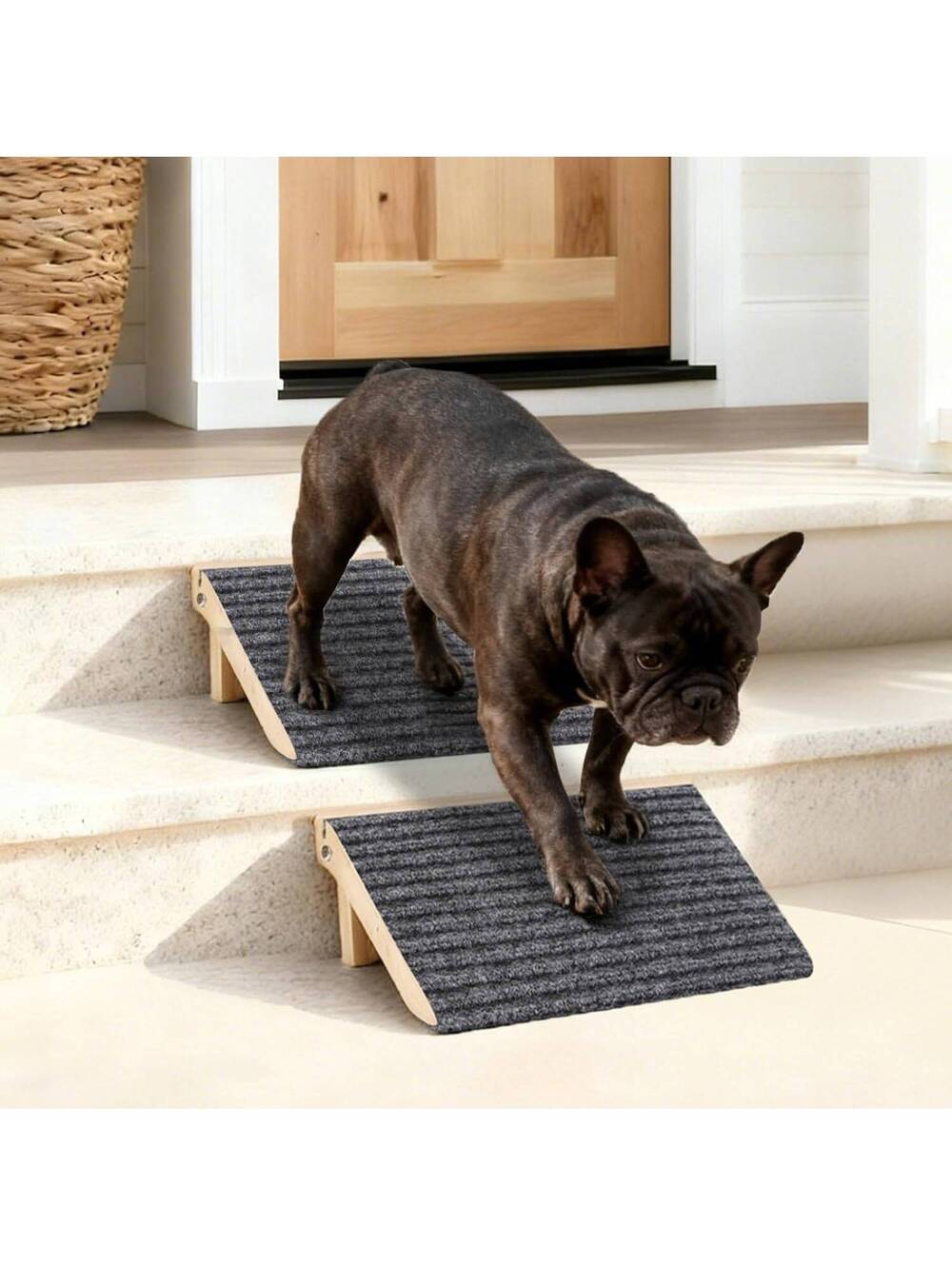 KISIMUY Foldable Wooden Dog Ramp, 2-Pack, pet ramp, Anti-slip dog ramp,wood ramp